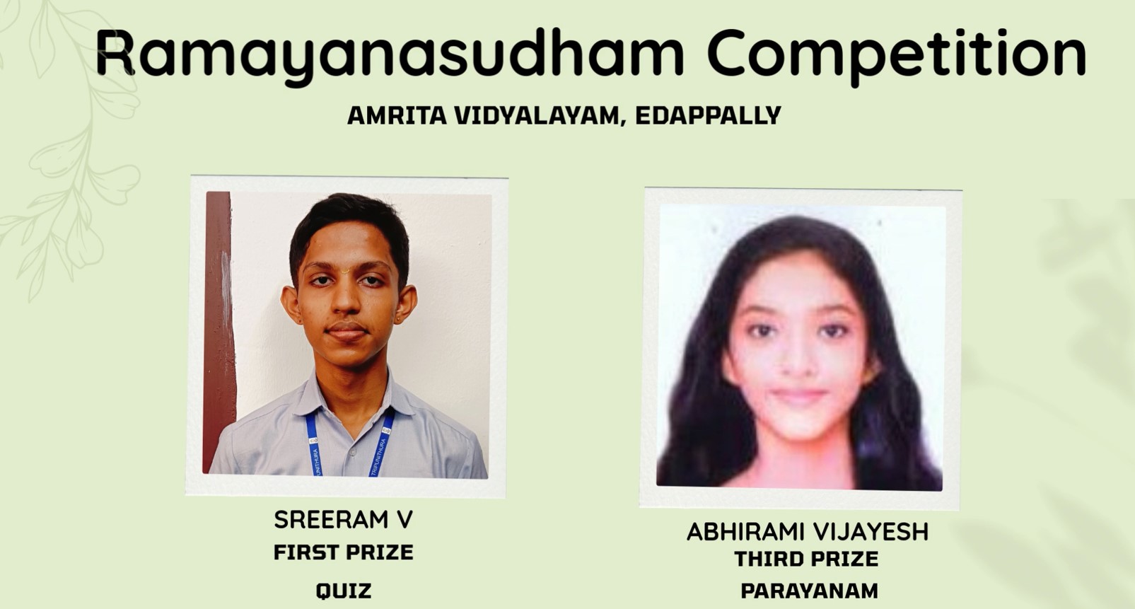 RAMAYANASUDHAM COMPETITION