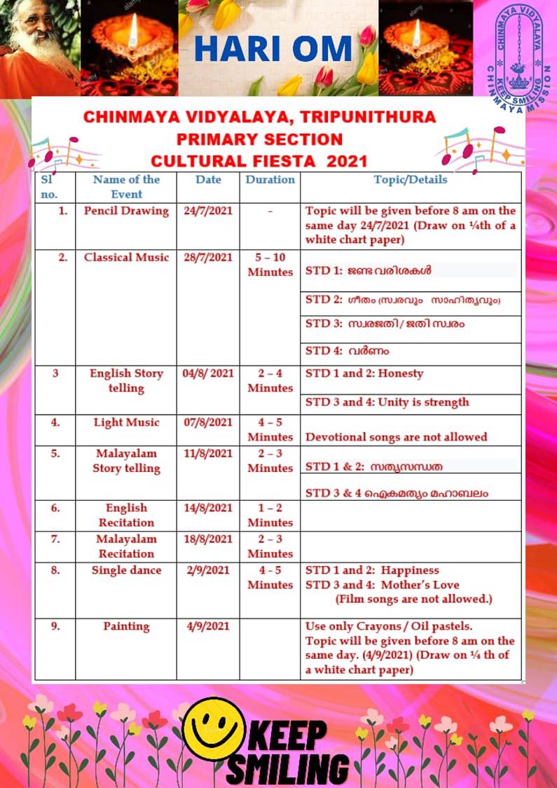 CULTURAL FIESTA 2021 CLASSES 1-4